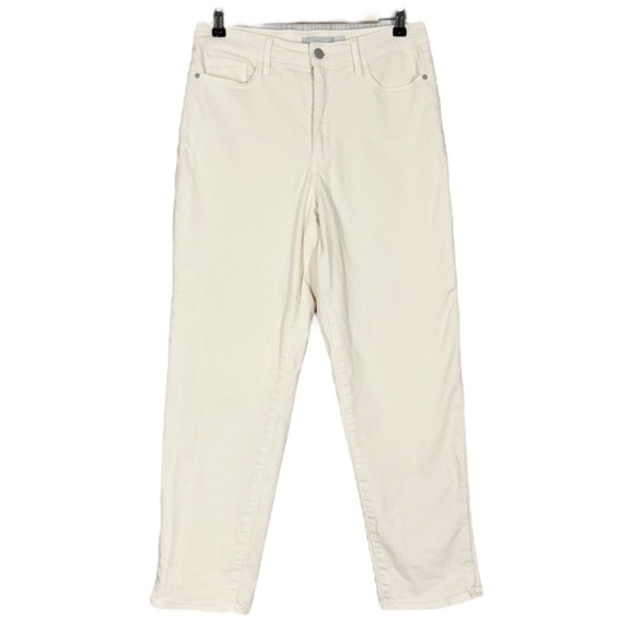 ATHLETA Skulptek Straight Leg High Waist Ankle Cropped Jeans in Ivory Size 8 - Picture 2 of 7